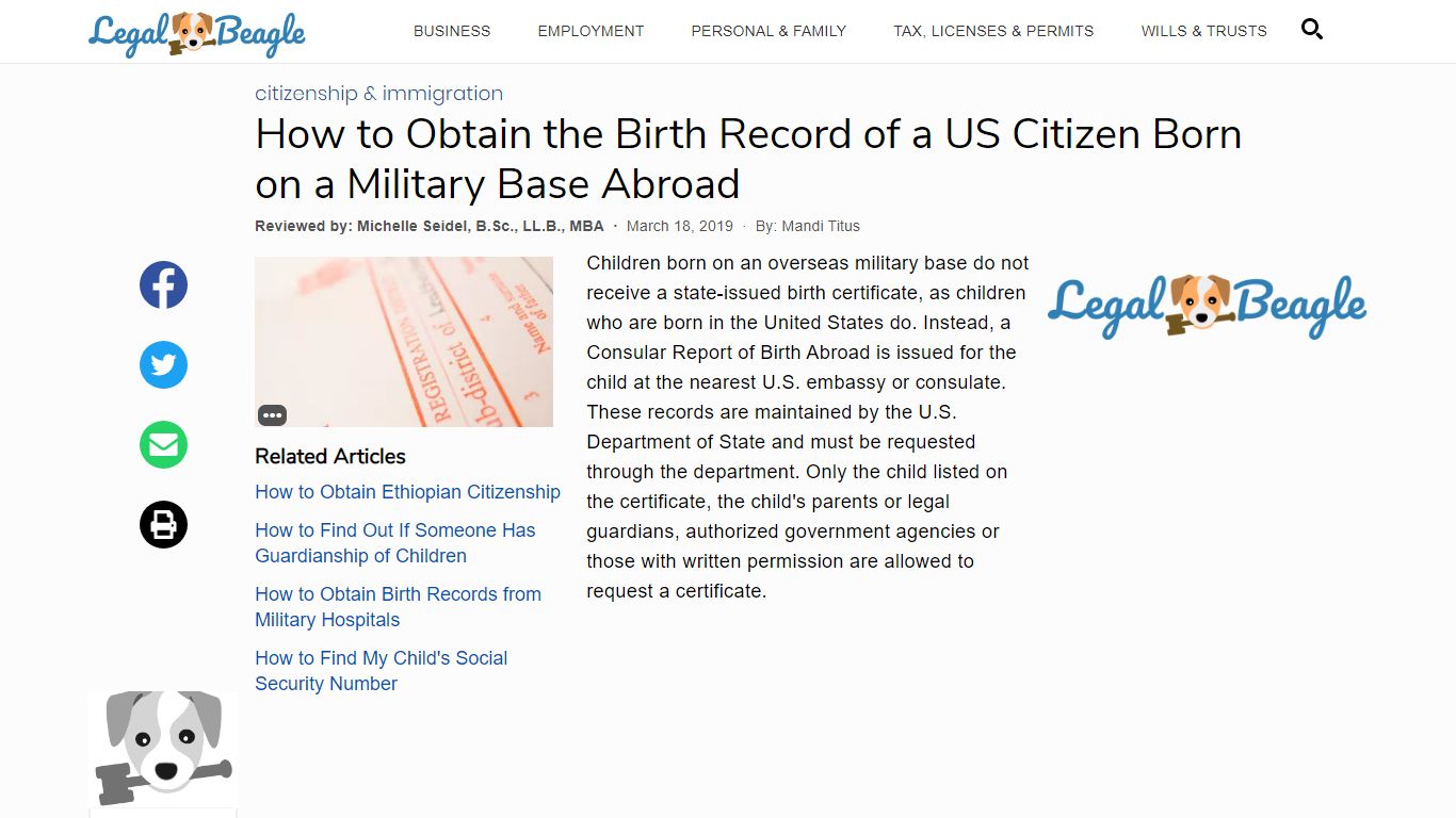 How to Obtain the Birth Record of a US Citizen Born on a Military Base ...